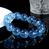 Natural Ice Devil Blue Round Bead Bracelet Ice Purple Aquamarine Loose Bead Bracelet - Purification & Energy